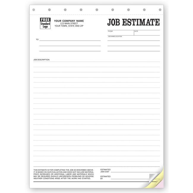 Custom Design Forms - up to 8.5" x 14", 1 color, 1 side